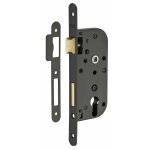 Boitier de serrure encastrable à cylindre pour porte d'entrée, axe 40mm, bouts ronds, noir - thirard Boitier de serrure encastrable à cylindre pour porte d'entrée, axe 40mm, bouts ronds, noir - thirard