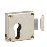 Boitier de serrure de meuble universel en applique pour porte d'ameublement, axe 21. 5mm, 50x60mm, nickel ...