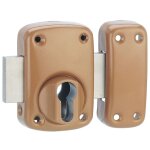 Thirard - boitier de verrou en applique capital � cylindre pour porte d'entr�e, bronze