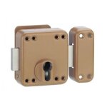 Thirard - boitier de verrou double entr�e rafale pour porte d'entr�e � cylindre, acier, epoxy bonze