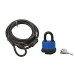 Thirard - c�ble twisty acier 6mmx1. 8m avec cadenas 40mm, v�lo, abris de jardi 2 cl�s, noir