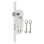 Thirard serrure � encastrer r�versible axe 40x70 mm p�ne dormant 1 / 2 tour, 2 cl�s, finition blanc