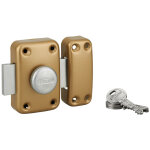 Thirard - verrou � bouton capital pour porte d'entr�e, 45mm, �poxy or, 3 cl�s