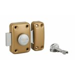 Thirard - verrou � bouton capital pour porte d'entr�e, 60mm, �poxy or, 3 cl�s