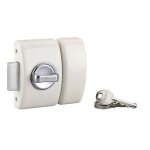 Thirard - verrou � bouton design 5 pour porte d'entr�e, cylindre 45mm, acier, 3 cl�s, blanc