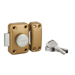Thirard - verrou � bouton transit 2 pour porte d'entr�e, cylindre 40mm, acier, 4 cl�s, �poxy or