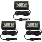 Thlevel lot de 3 mini thermom�tres et hygrom�tres num�riques lcd avec capteur externe pour r�frig�rateur, ...
