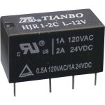 Hjr1 - 2c - l - 12vdc relais pour circuits imprim�s 12 v / dc 2 a 2 inverseurs (rt) 1 pc(s) x50377 - ...