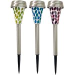 Borne solaire mosaque led blanche  piquer finition aluminium / verre - lot de 12 - tibelec