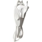 Cordon lectrique blanc avec interrupteur et fiche 2 ples l. 1m50 tibelec