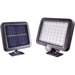 Projecteur solaire led noir, 3w, 300 lumens, ip44, 4000k blanc - neutre, crpusculaire, dtecteur de ...