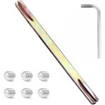 Tige de poigne carre 8 mm x 120 mm pour poignes de porte, ferrures de porte, avec 6 vis  six pans ...