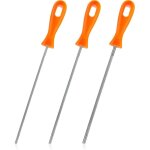 Tigrezy - lot de 3 limes rondes en acier pour trononneuse avec manche en plastique (5 / 32', 7 / 32', ...