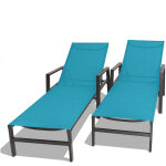 Tigri - ensemble de 2 chaises longues de jardin en aluminium et textilne. bains de soleil design avec ...