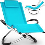 Tillvex chaise longue de jardin bleu pour la relaxation fauteuil pliant r�sistante aux intemp�ries charge ...