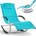 Tillvex chaise longue de jardin bleue chaise longue r�sistante aux intemp�ries balancelle, charge maximale ...
