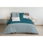Home linge passion - parure de couette 3 pieces coton 57 fils vert 240 x 260 cm - le tilt