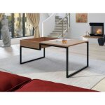 Bestmobilier - tim - table basse - effet bois et mtal noir - 105 cm - style industriel