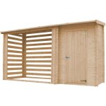 Timbela - abri de jardin 1, 1 m2 + abri � b�ches 3. 8 m3 ? ext�rieures h199 x 348 x 146 cm - chalet pour ...