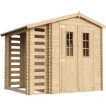 Timbela - abri de jardin en bois m386c - avec � b�ches / rangement 4, 47 m� - ext�rieur h218 x 272 x ...