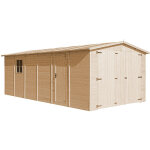 Timbela - garage en bois m102 - 18 m� - ext�rieures h222 x 616 x 324 cm - construction de panneaux en ...
