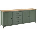 Altobuy - tina - buffet bas 3 portes 3 tiroirs bois ciré et vert Altobuy - tina - buffet bas 3 portes 3 tiroirs bois ciré et vert
