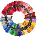 Tinksky lot de 100 fils  broder en coton multicolore 8 m pour point de croix (couleur alatoire)