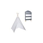 Tipi gris enfant + bibliothque nuage gris atmosphera