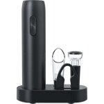 Tire - bouchon �lectrique rechargeable 5 en 1 noir - d�capsuleur + coupe - capsule + bec verseur + bouchon ...