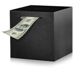 Tirelire pour adulte - en acier inoxydable noir mat - grande tirelire difficile � ouvrir - en m�tal - ...