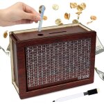 Tirelire en bois, tirelire pour objectif d'�conomie (3000), num�rique tirelire r�utilisable, tirelire ...