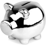 Tirelire en ceramique argent finition miroir 115 x 9 cm