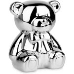 Tirelire en c�ramique, argent, finition miroir, 14, 5x12, 5x17 cm