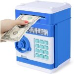 Tirelire electronique atm coffre - fort avec code pour enfants?bleu