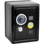 - tirelire en forme de coffre - fort, noir, chiffres et serrure � cl�, m�tal robuste, espace de rangement ...