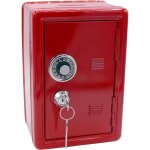 Tirelire en m�tal en forme de coffre fort avec clef ? rouge