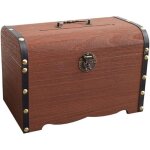 Tirelire rtro en bois forme cochon, coffre trsor vintage pour enfants et adultes