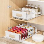Tiroir coulissant cuisine, 24x40x10cm organiseurs de placards, pas besoin de percer panier coulissant ...