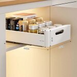 Tiroir coulissant extensible pour meubles de cuisine, tiroir de rangement coulissant adh�sif - sans per�age ...