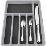 Tiroir organisateur couverts plateau argenterie ustensiles de rangement 6 sections pour cuisine bureau ...