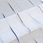 Tissu en tamine  rayures jacquard bleu paon 300 cm