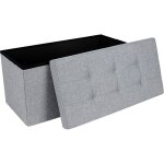 Tissu tabouret pouf coffre bo�te si�ge de rangement pliable gagner de l'espace gris clair 76 x 38 x 38 ...