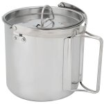 Titane pot en acier inoxydable camping titane ustensiles de cuisine portable suspendu pot d'eau bouilloire ...