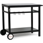 Bbq - toro - chariot de barbecue 85 x 50 x 81 cm table d'appoint en métal avec grande surface de travail ... Bbq - toro - chariot de barbecue 85 x 50 x 81 cm table d'appoint en métal avec grande surface de travail ...