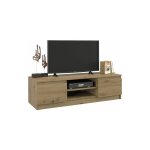 Hucoco - tivoli - meuble bas tv contemporain 40x120x36 salon / sjour 2 niches 2 portes - rangement moderne ...