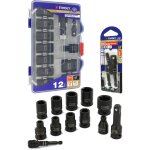 Lot de 1 coffret de douilles à choc de 12p : 9 douilles à choc ø 8 à 24mm + 2 adaptateurs + 1 rallonge ... Lot de 1 coffret de douilles à choc de 12p : 9 douilles à choc ø 8 à 24mm + 2 adaptateurs + 1 rallonge ...