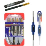 Lot de : 1 coffret d' extracteurs de goujons casss 10pcs + 1 porte - tarauds n2 m4 - m12 - tivoly