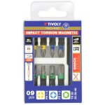 Tivoly ? coffret 9 pcs lg 25 - 8 embouts torsion impact acr & magnetique + 1 porte embout magn�tique ...