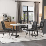 Tkopy ensemble table � manger avec 4 chaises, table � manger rectangulaire, ensemble de table de cuisine ...