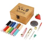 Bote de couture en bois accessoires kit fournitures travail pour le raccommodage